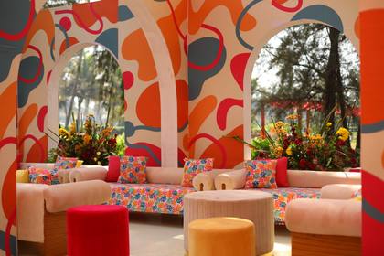 Lounge and Backdrop — Mehendi decor — ITC Grand Goa